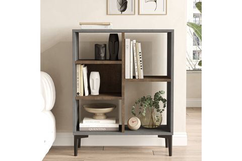 YURUDESİGN LODLE KİTAPLIK RAF AYAKLI, 88 CM, BETON BRONZ, LD1-GP