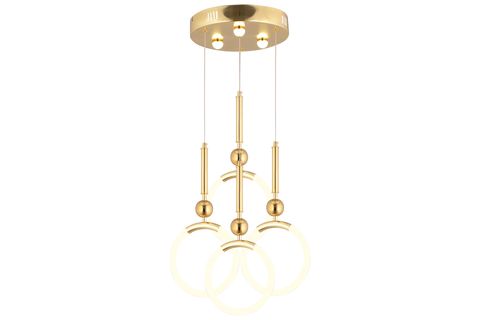 STRUER DÖRTLÜ YUVARLAK LED AVİZE, GOLD