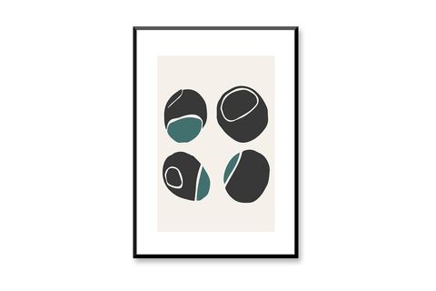 NORMMADE PEBBLES  TABLO, SİYAH ÇERÇEVE, 13X18