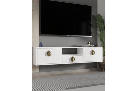 DROPDD TV SEHPASI, BEYAZ ALTIN DUVARA MONTAJ, 1322DROPDD 32