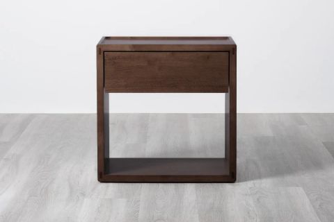 KUTLU K1 MASİF AHŞAP KOMODİN, KOYU KAHVERENGİ
