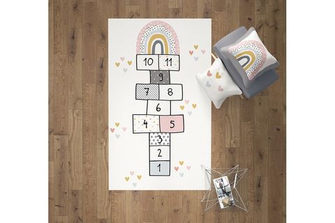 GRADENYA SOFT KALPLİ GÖKKUŞAĞI VE SEKSEK ÇOCUK ODASI HALISI 50X80