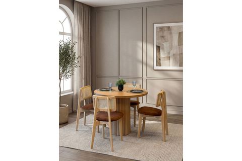 ARMİN AHŞAP MASA TAKIMI, 100X100