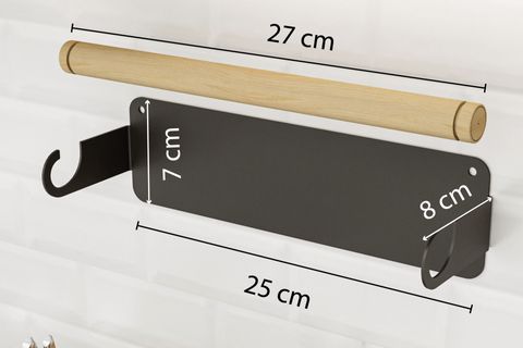 LMZ AHŞAP BAR MODERN RULO KAĞIT HAVLULUK ASKISI, SİYAH