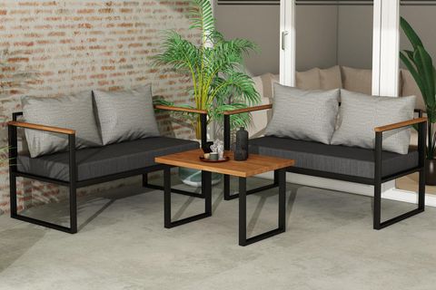WOODESK NATURE İKİLİ BAHÇE TAKIMI, GRİ, CPT5508-130