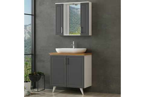 SANYA BANYO DOLABI AY2K101, ANTRASİT, 85CM
