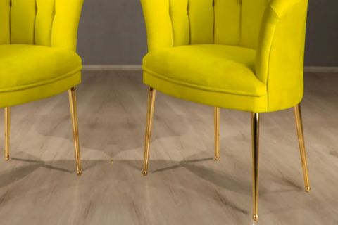 HOMERAY PAPATYA MODEL 1+1 ÇAY SETİ KOLTUK TEKLİ BERJER SARI