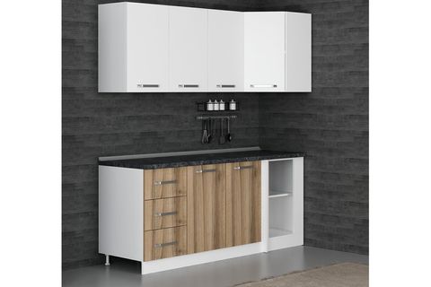MİNAR 195CM KÖŞE MUTFAK DOLABI BEYAZ DORE K195D4