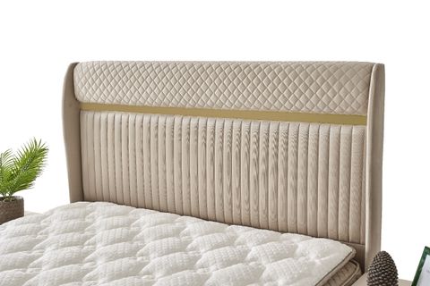 PLATINUM BAZA BAŞLIK YATAK SETİ, KREM, 150X200