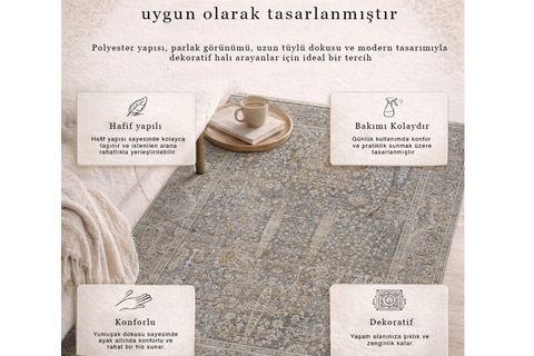 PERUS ANTİBAKTERİYEL DOKUMA HALI, BEJ 10202 160X230 CM