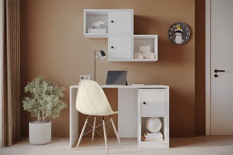 ÇOK FONKSİYONLU MODERN ÇALIŞMA MASASI, KAPAKLI