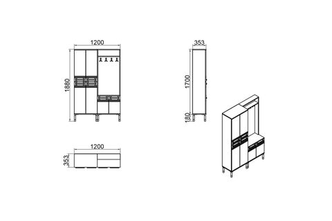 KUZEY PORTMANTO VESTİYER AYAKKABILIK, ÇAM BEYAZ