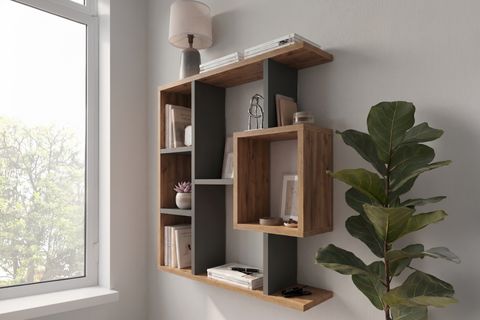 ENDA HOME YEGANE ÇİFT KULLANIMLI DUVAR RAFI ÇAM ANTRASİT