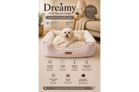 DREAMY NEST BED, A.PEMBE KREM, XL BEDEN, 75X95X22 CM