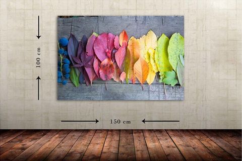 COLORY LEAF DEKORATİF DEV BOYUT CANVAS TABLO 100X150 CM