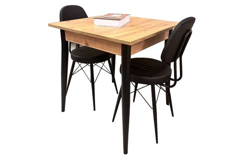 MENDEL MASA VE EYFEL SANDALYE TAKIMI, ATLANTİK ÇAM, 70X70