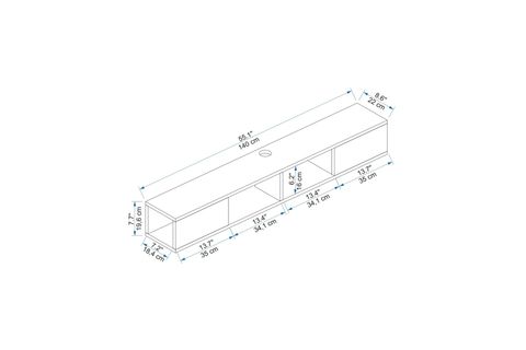 ARNETTİ MAYER DUVARA MONTE RAFLI TV SEHPASI, ATLANTİK ÇAM BEJ - MAYER