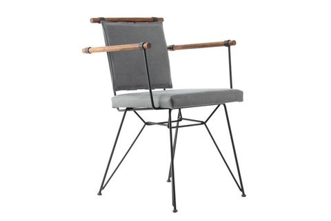ENDÜSTRİYEL METAL AHŞAP SANDALYE, ANTRASİT