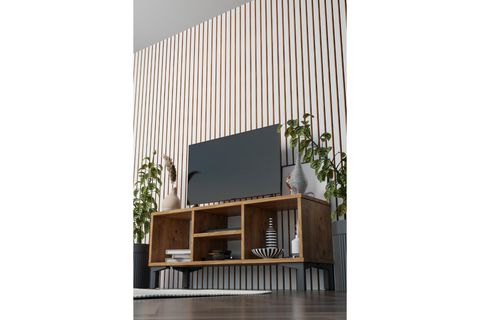LİVA TV SEHPASI RAFLI BÖLMELİ, ÇAM