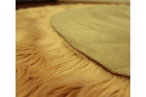 AKRİLİK KUZU POST HALI, YUVARLAK, CAMEL, 100X100