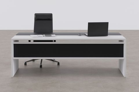 TUUNDESİGN RECTAN YÖNETİCİ MASASI, BEYAZ ANTRASİT, 200 CM