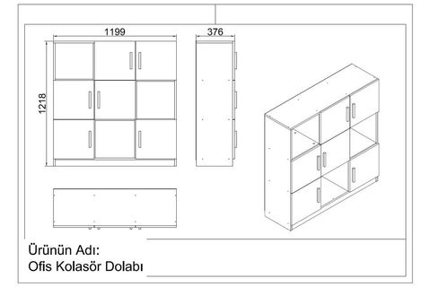 VARİO G OFİS KLASÖR DOLABI KİTAPLIK, BEYAZ