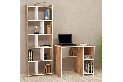 KALENDER DEKOR AVEL SNOW BİLGİSAYAR VE ÇALIŞMA MASASI TAKIMI, BEYAZ, 90 CM, AVS02