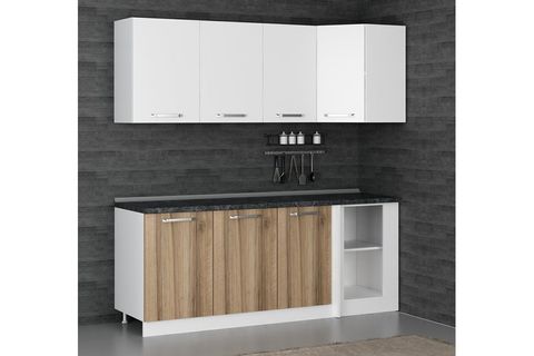 MİNAR 205CM KÖŞE MUTFAK DOLABI BEYAZ DORE K205D1
