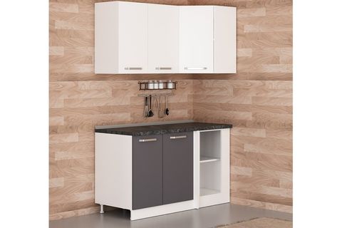 MİNAR 145CM KÖŞE MUTFAK DOLABI BEYAZ ANTRASİT K145A1