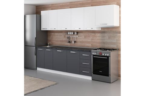 MİNAR AVANOS 290 CM MUTFAK DOLABI BEYAZ ANTRASİT 290-A4