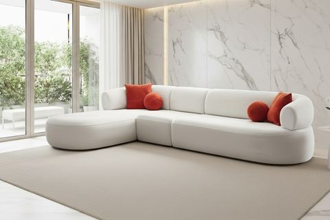 TURİN PİYONLU KÖŞE KOLTUK, SOL, BEYAZ