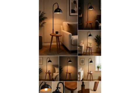 DEMET SEHBALI AHŞAP LAMBADER CEVİZ RETRO 3 BAŞLIKLI