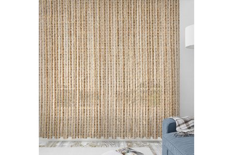 ELSE SARI KIRMIZI ETNİK KUTULAR DESENLİ DEKORATİF MODERN 3D TÜL FON PERDE 140X270