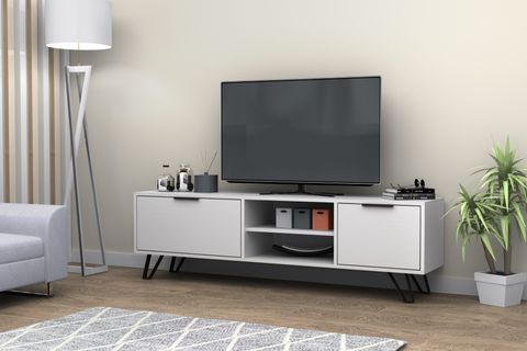KASTER METAL AYAKLI TV ÜNİTESİ, BEYAZ, 170 CM