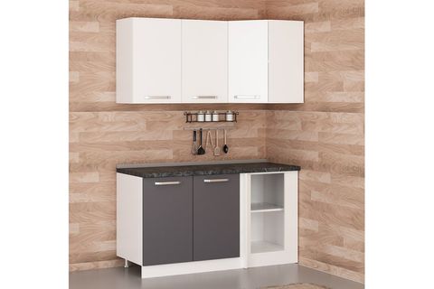 MİNAR 150CM KÖŞE MUTFAK DOLABI BEYAZ ANTRASİT K150A1