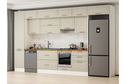 ALVİNKA 390X240 CM KLASİK MEBRAN MUTFAK DOLABI, MBB E80B50S60 1 MEBRAN KUMTAŞI SUNTALAM