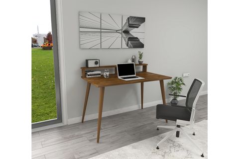 ARNETTİ KELLY AHŞAP ÇALIŞMA MASASI, CEVİZ
