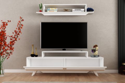 HARMONY ÜST RAFLI TV ÜNİTESİ, BEYAZ