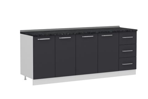 MİNAR 210 CM MUTFAK DOLABI BEYAZ ANTRASİT 210-A2-ALT MODÜL
