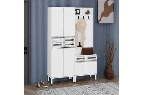 KUZEY PORTMANTO VESTİYER AYAKKABILIK, BEYAZ