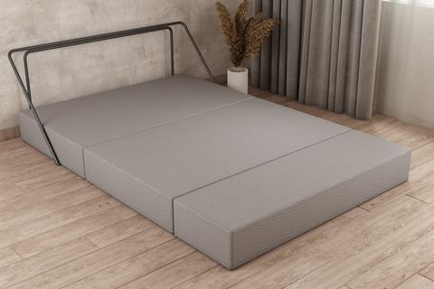 WOODESK KANSAS YATAK OLABİLEN İKİLİ KANEPE, GRİ RENK, CPT9511-200