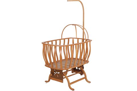 OTANTİK LÜKS SALLANIR SEPET BEŞİK, AÇIK CEVİZ, 60X90