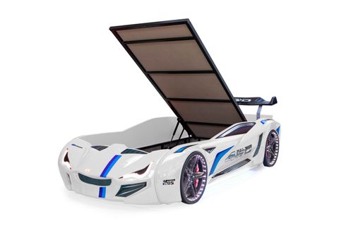 MERCEDES FULL LEDLİ ARABALI YATAK, BEYAZ, 90X190