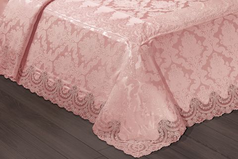 EVLEN HOME LARA 7 PARÇA ÇİFT KİŞİLİK NEVRESİMLİ PİKE TAKIMI, PUDRA
