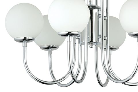 LAMPALUCE ESTA MODERN ALTILI  CAMLI AVİZE, KROM, 65X80CM