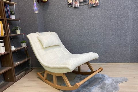 ASEDİA MİSKİN SALLANAN SANDALYE, TEDDY KREM, NATUREL AYAK