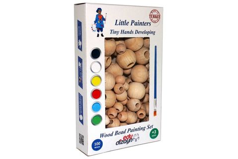 EDU DİZAYN AHŞAP OYUNCAK BONCUK BOYAMA SETİ