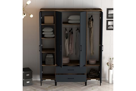 KUMSAL 4 KAPILI STP GARDIROP, LİDYA ANTRASİT