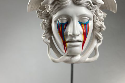MEDUSA COLORING POP ART DEKORATİF ROMA YUNAN HEYKELLERİ