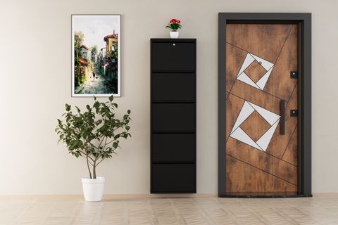 VEGA KİLİTLİ METAL AYAKKABILIK, SİYAH, 5 KAPAKLI